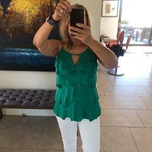 BCBG green stretch camisole size small. Like new